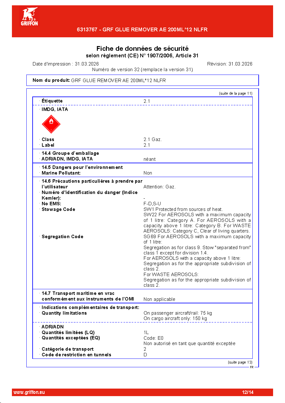 Fiche technique fournisseur