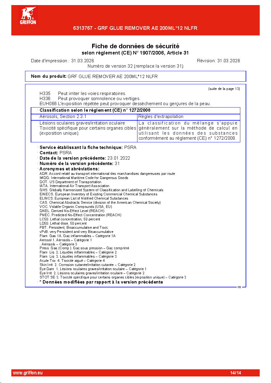 Fiche technique fournisseur