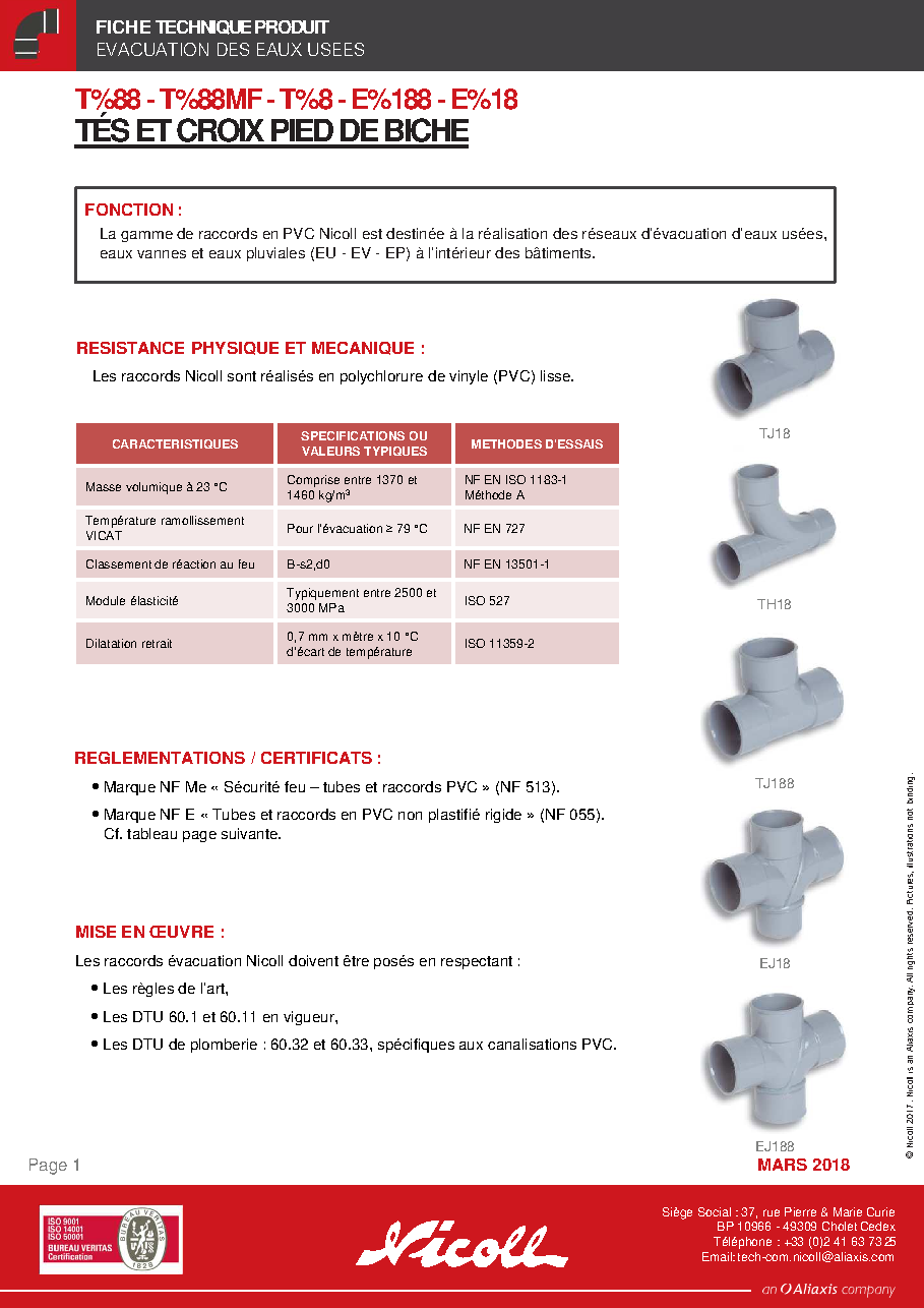 Fiche technique fournisseur