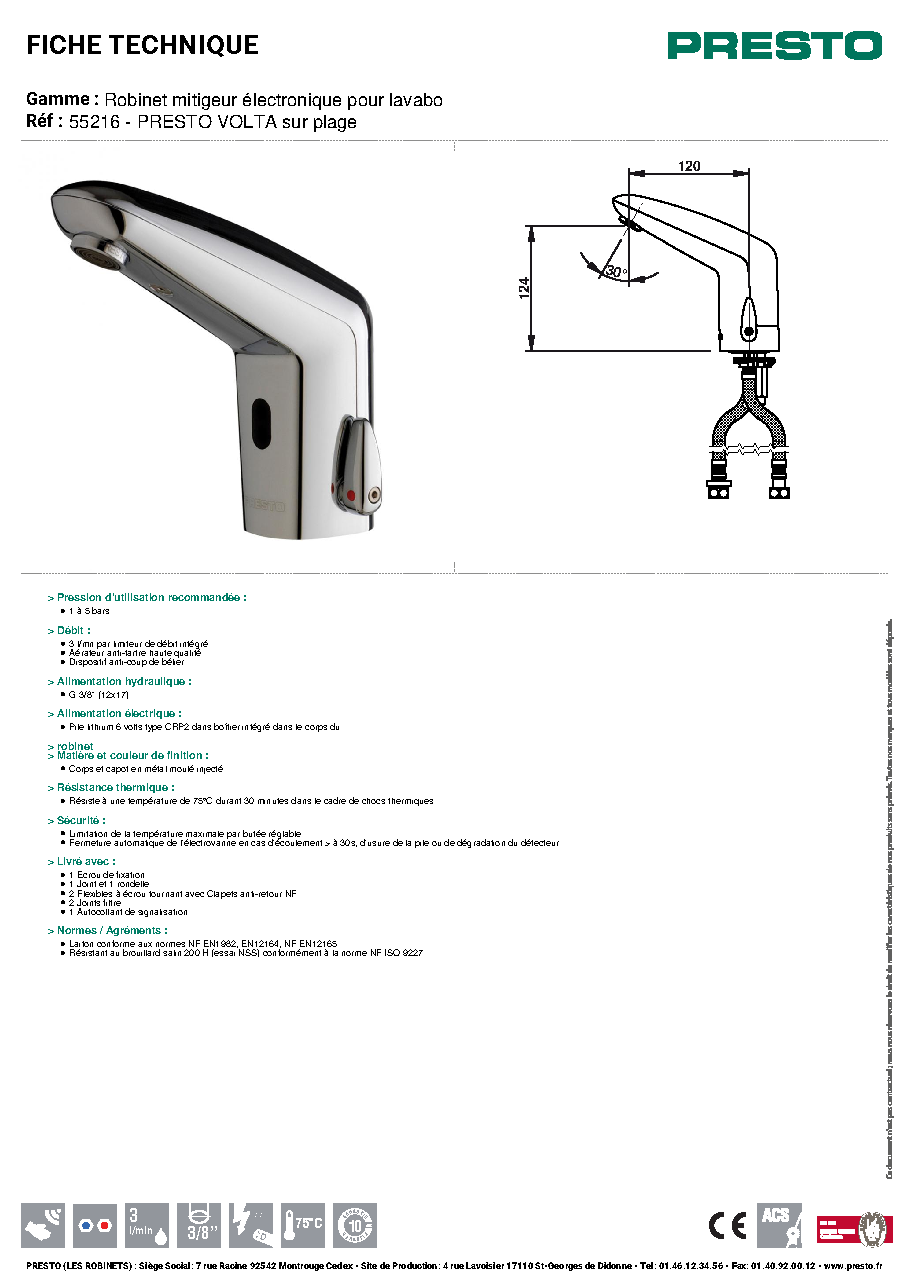 Fiche technique fournisseur