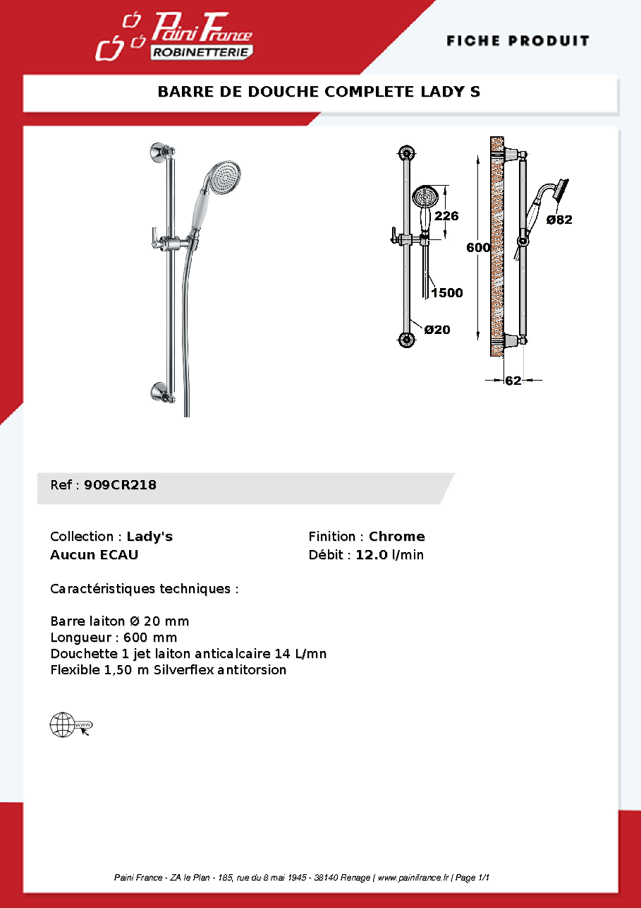 Fiche technique fournisseur