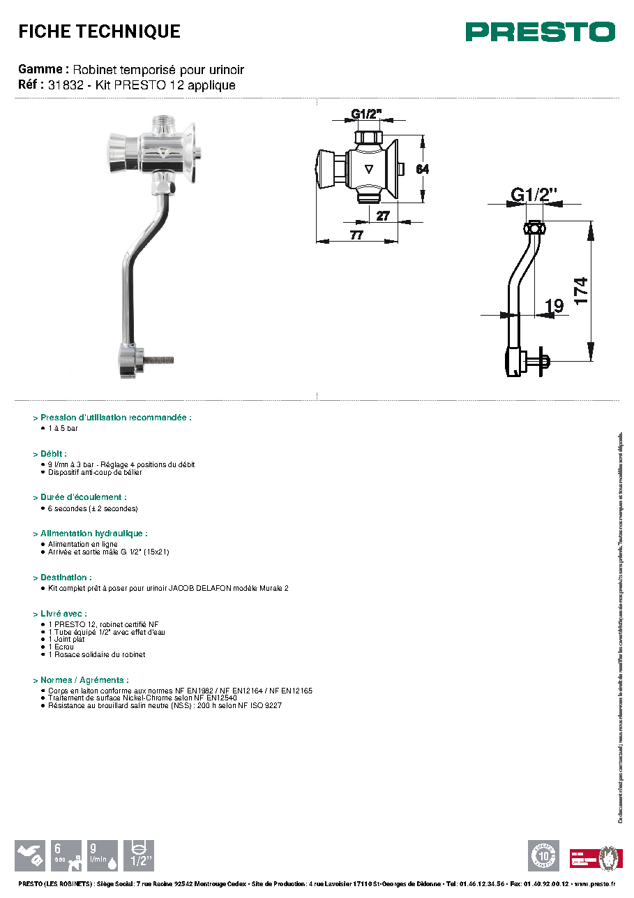 Fiche technique fournisseur