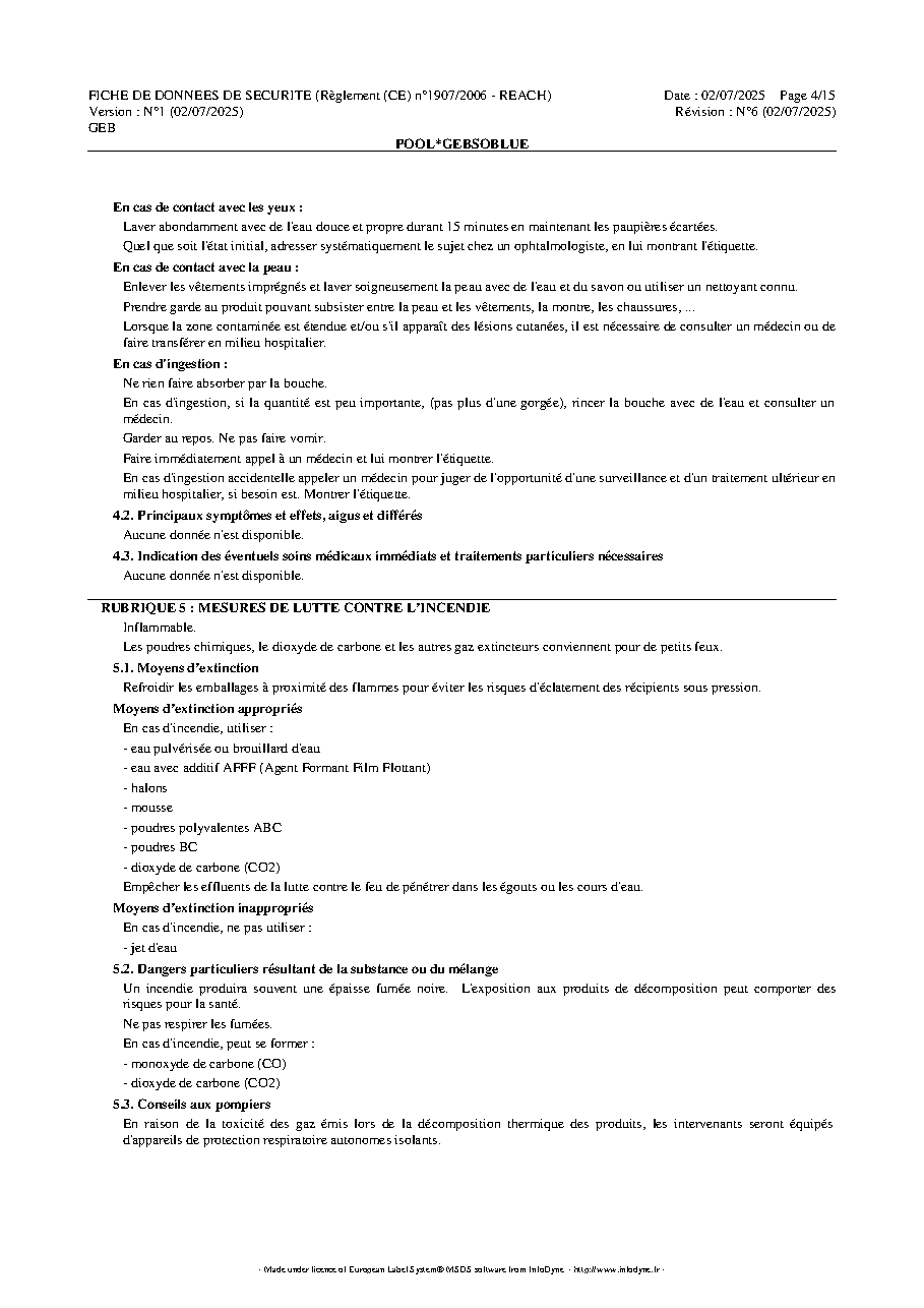 Fiche technique fournisseur