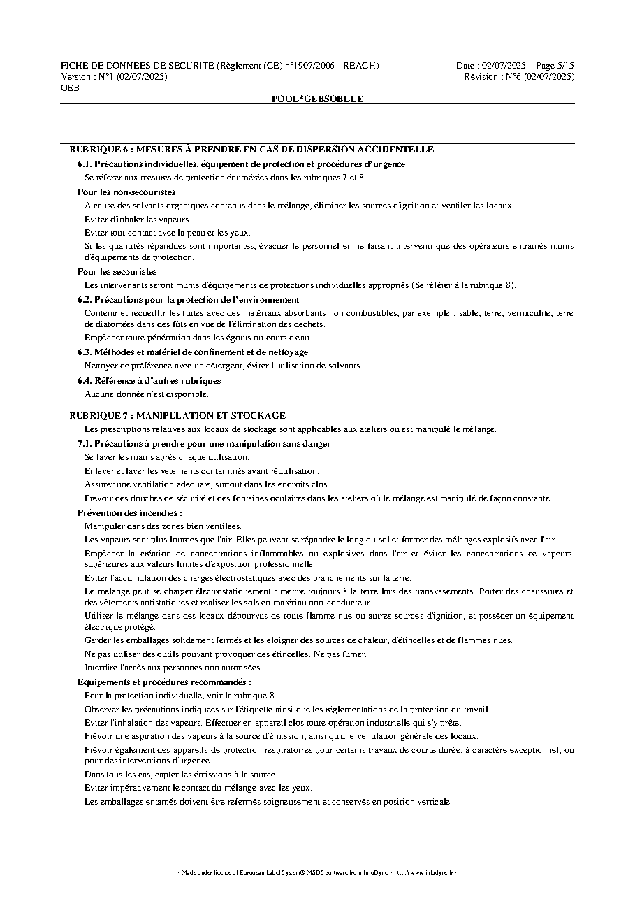 Fiche technique fournisseur