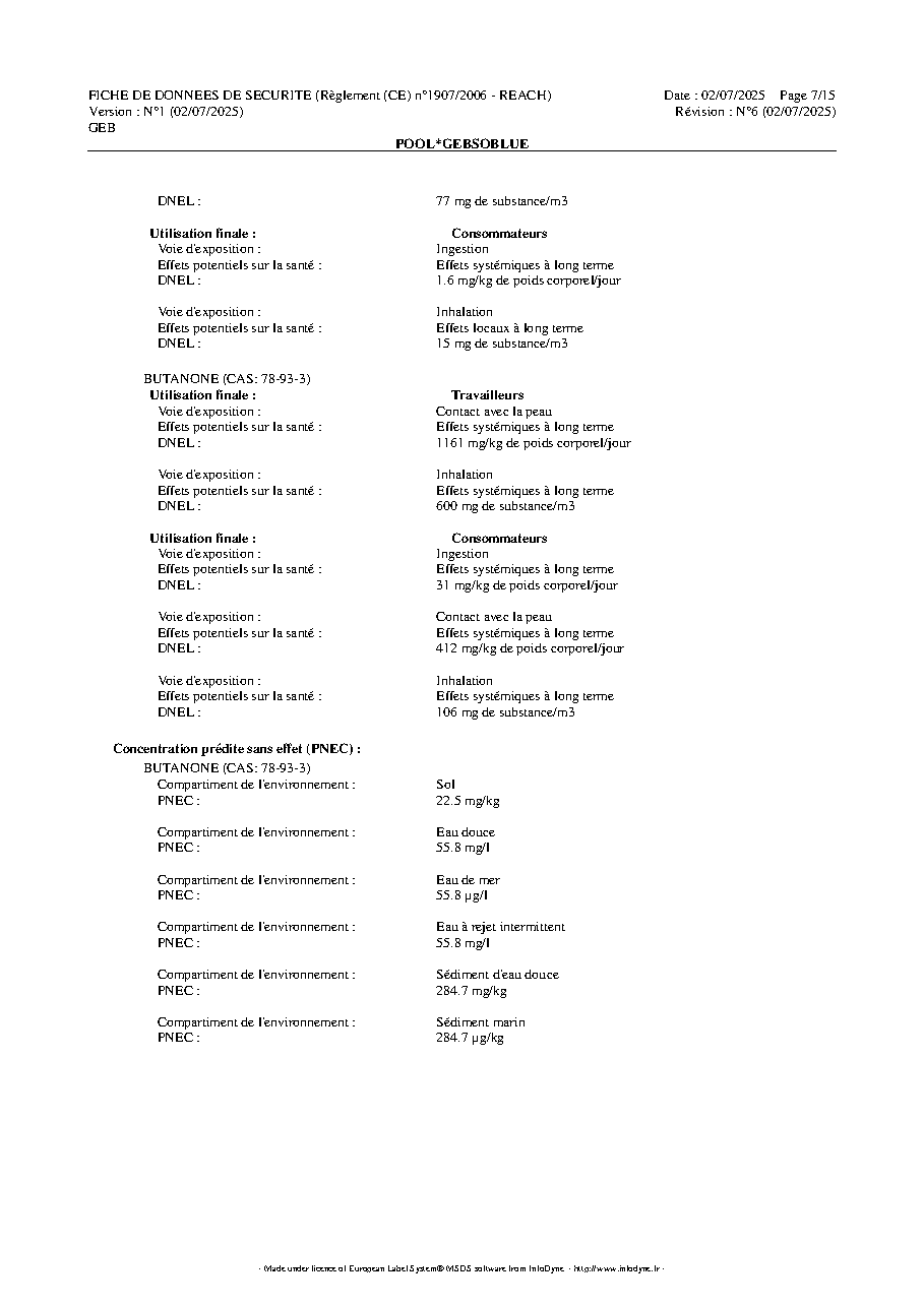 Fiche technique fournisseur
