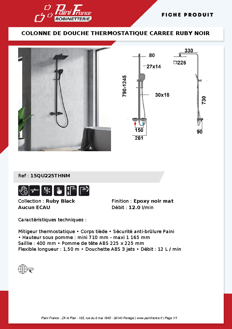 Fiche technique fournisseur
