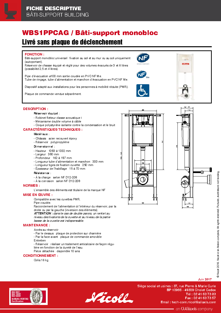 Fiche technique fournisseur