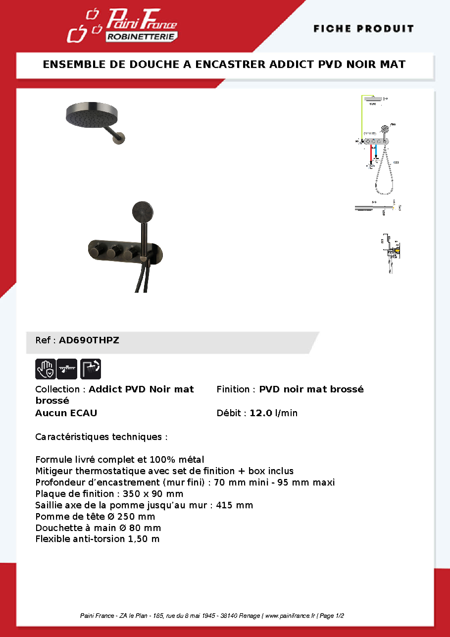 Fiche technique fournisseur
