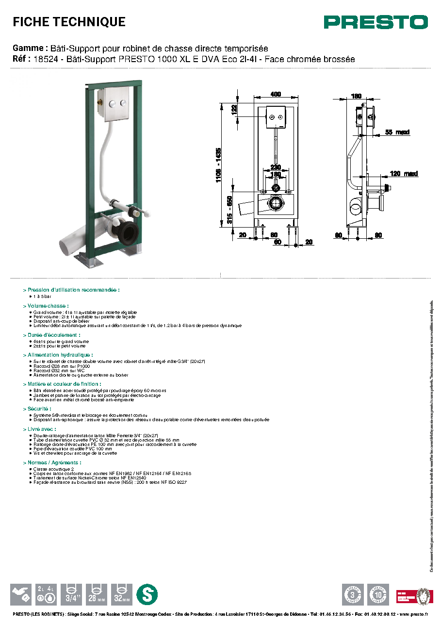 Fiche technique fournisseur