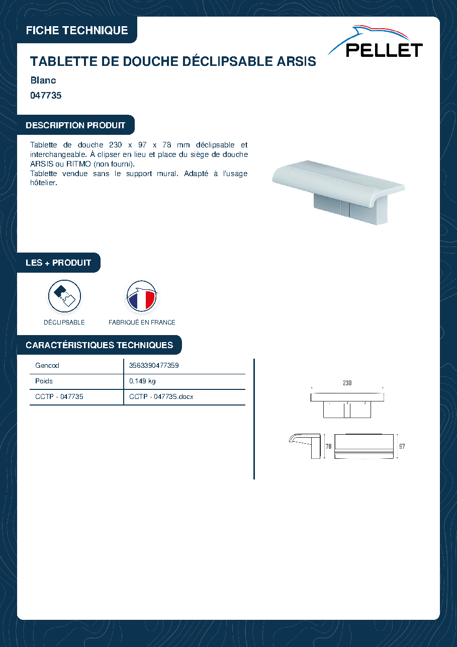 Fiche technique fournisseur