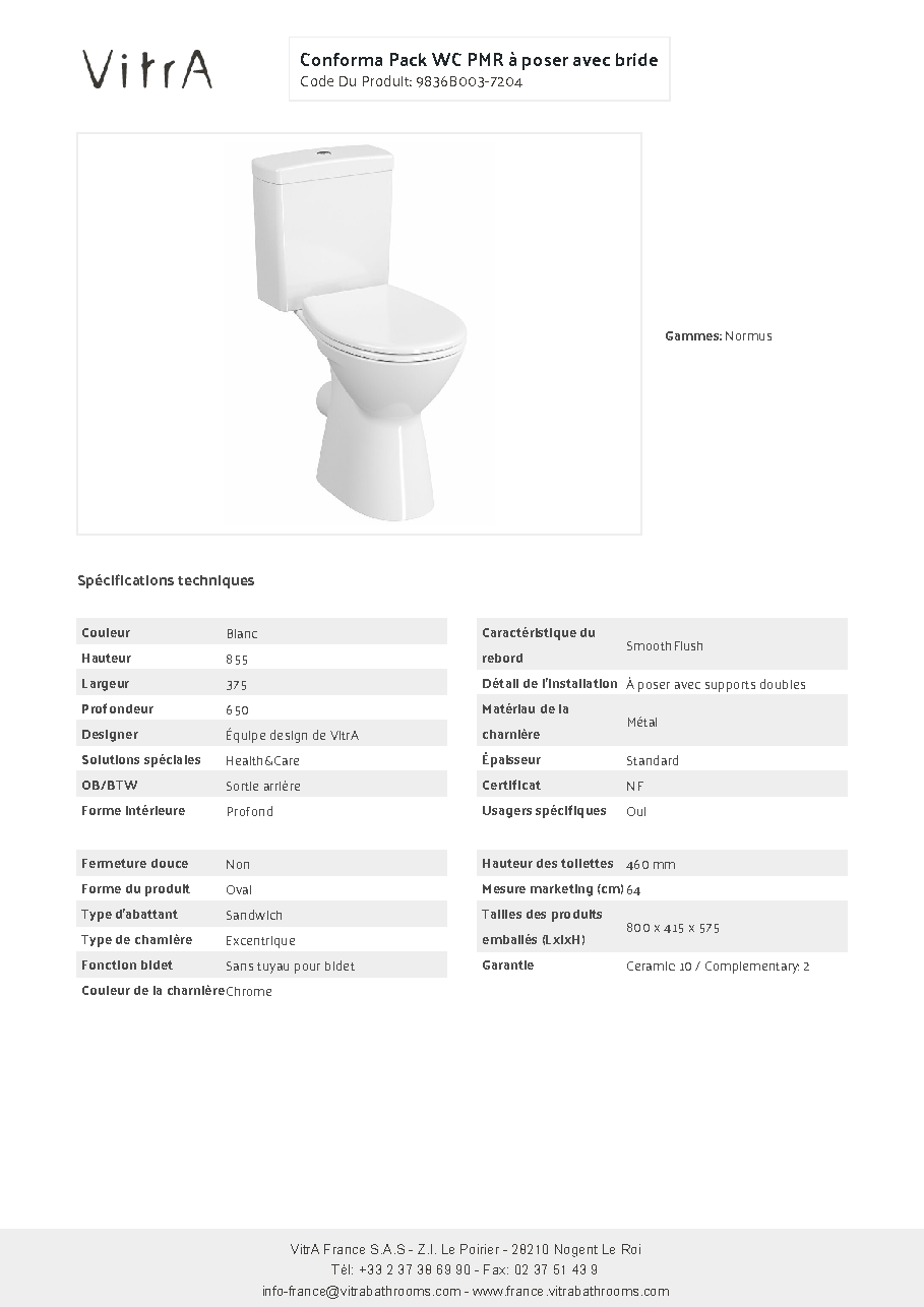 Fiche technique fournisseur