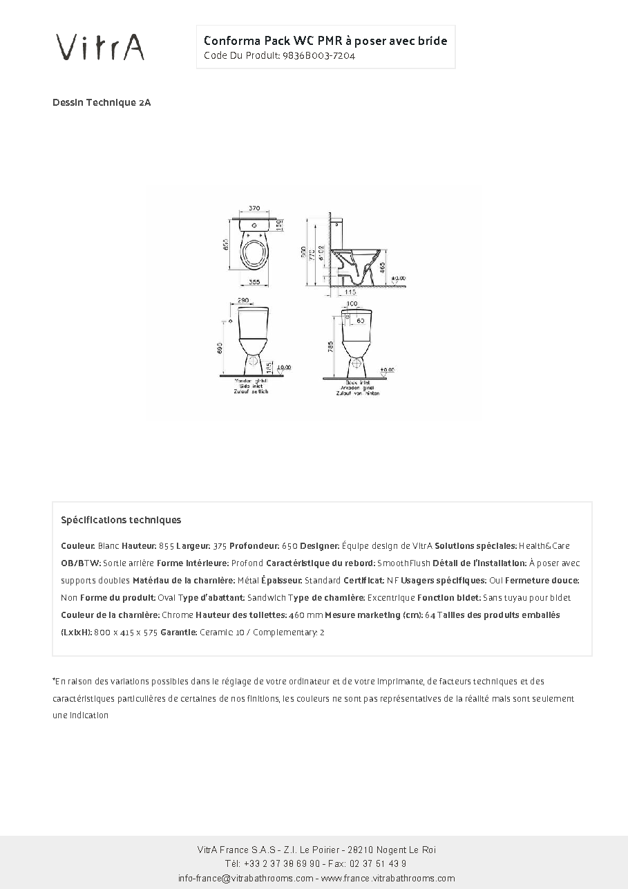 Fiche technique fournisseur