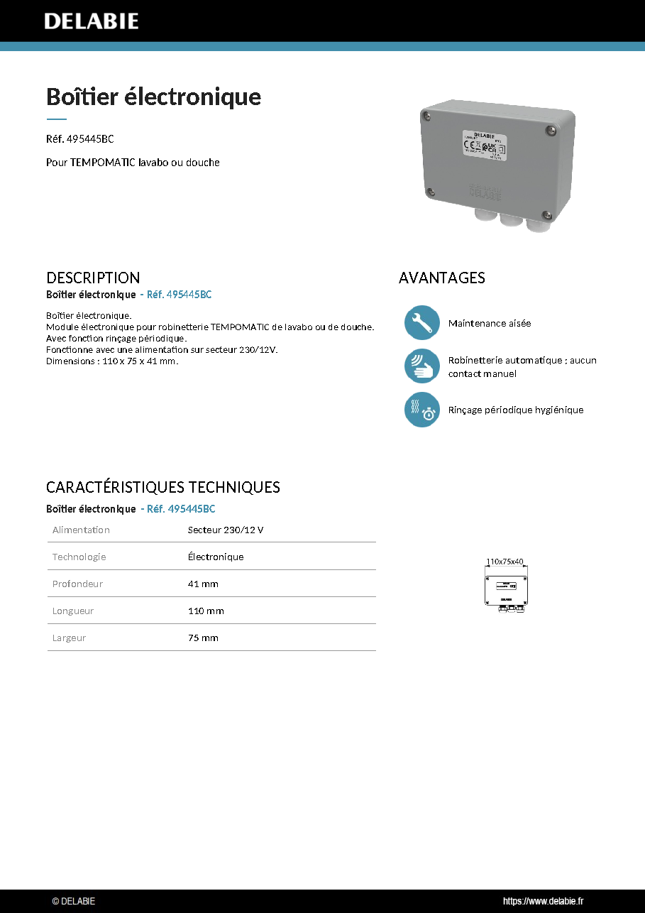 Fiche technique fournisseur