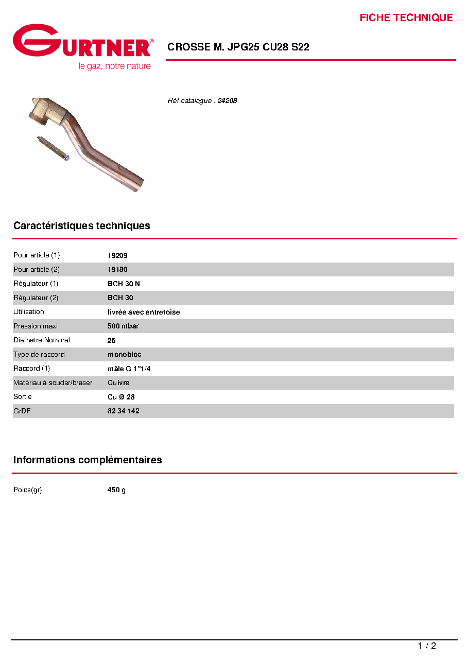 Fiche technique fournisseur