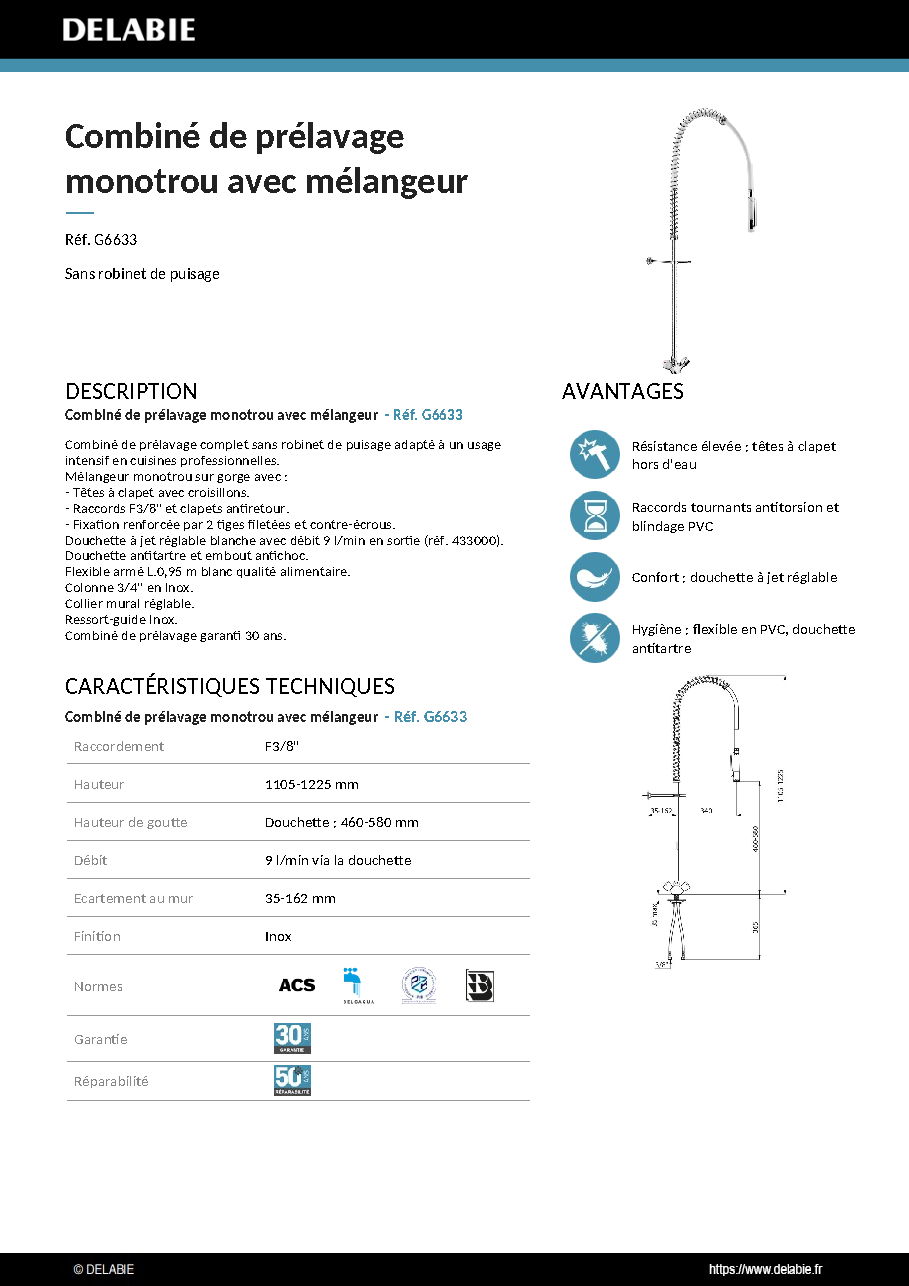 Fiche technique fournisseur