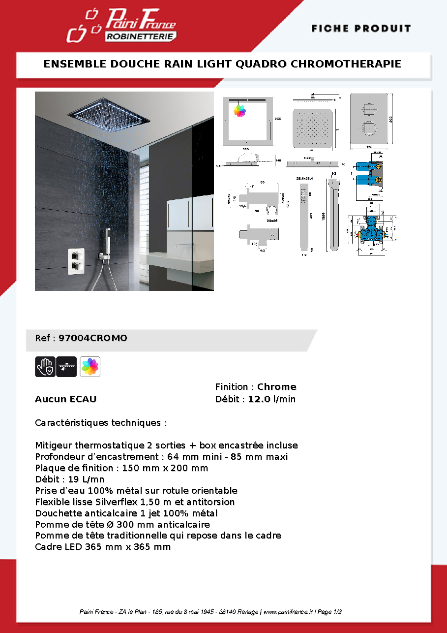 Fiche technique fournisseur