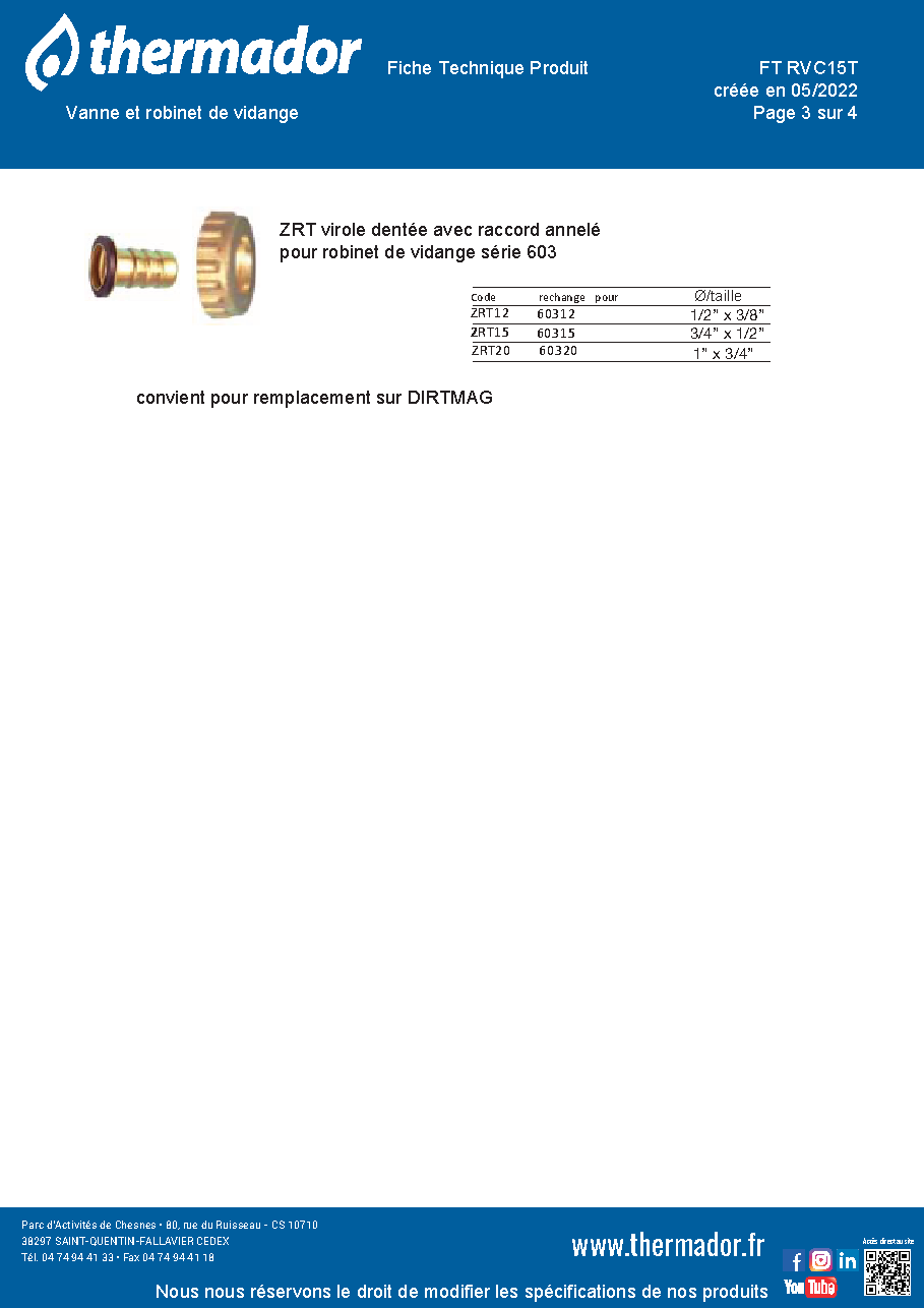 Fiche technique fournisseur