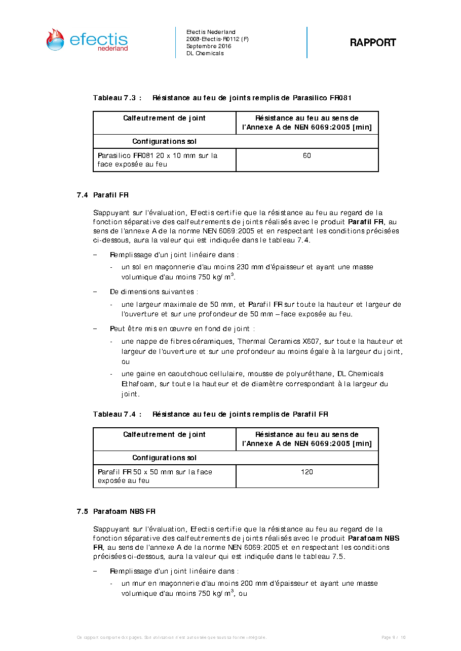 Fiche technique fournisseur