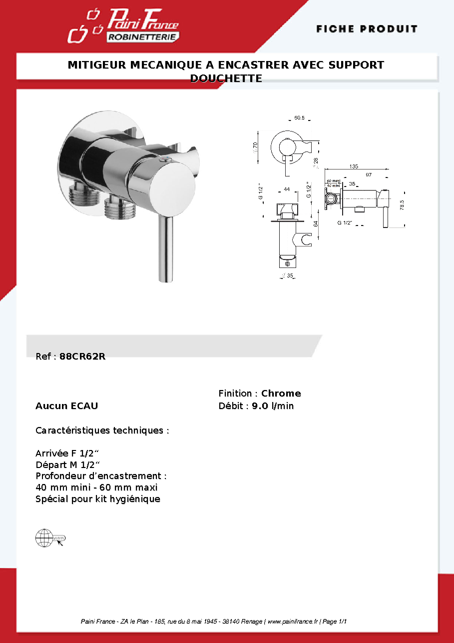 Fiche technique fournisseur