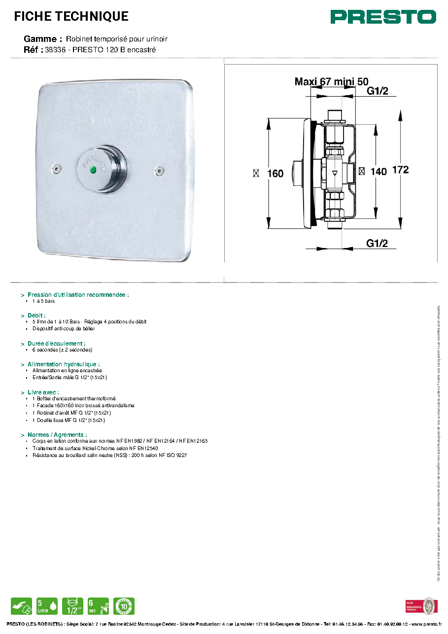 Fiche technique fournisseur