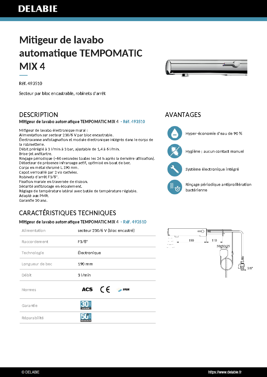 Fiche technique fournisseur
