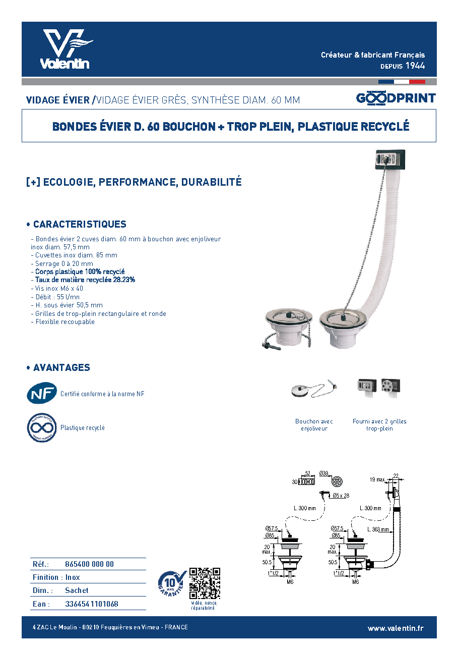 Fiche technique fournisseur