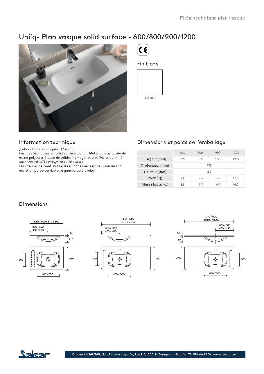 Fiche technique fournisseur