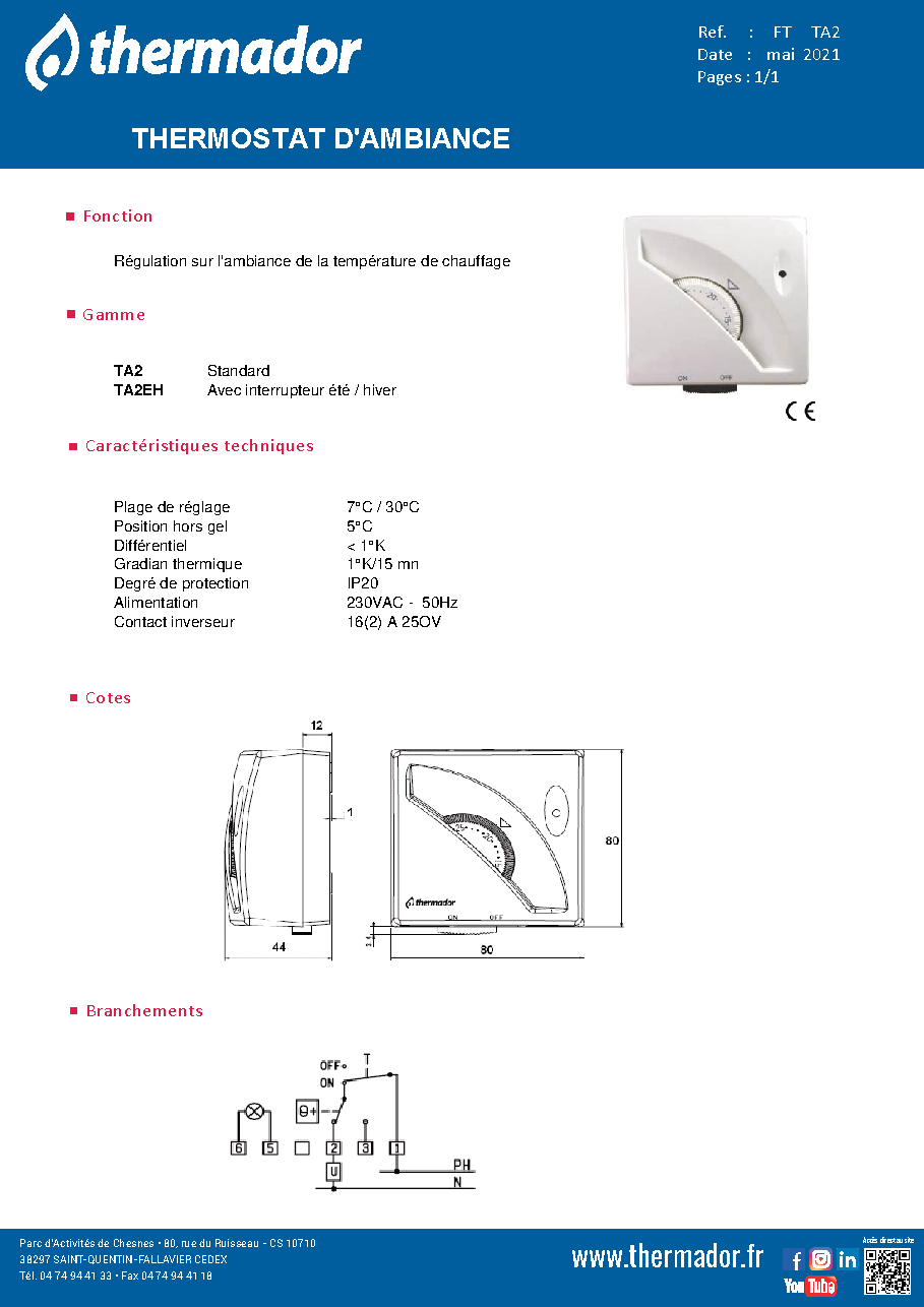 Fiche technique fournisseur