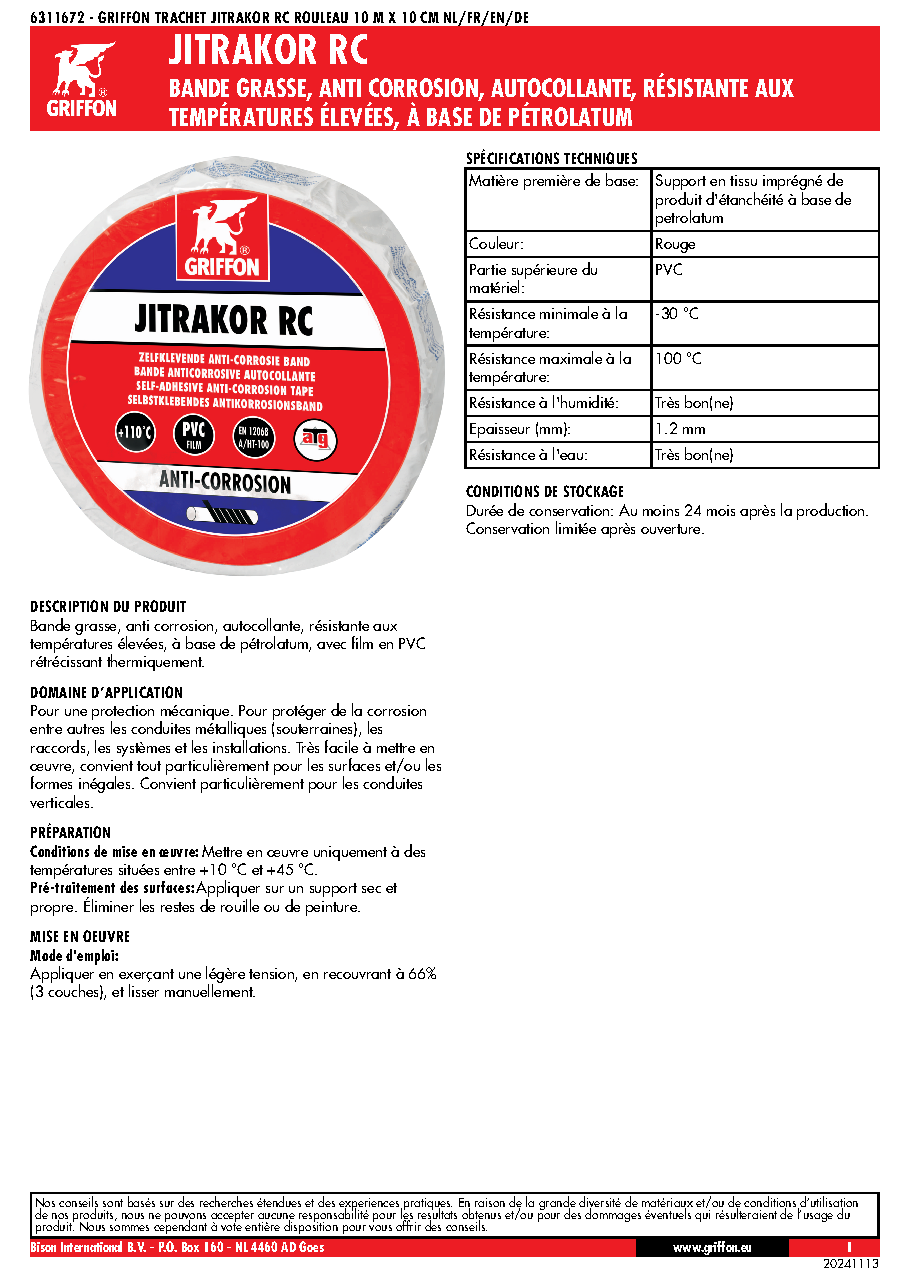 Fiche technique fournisseur