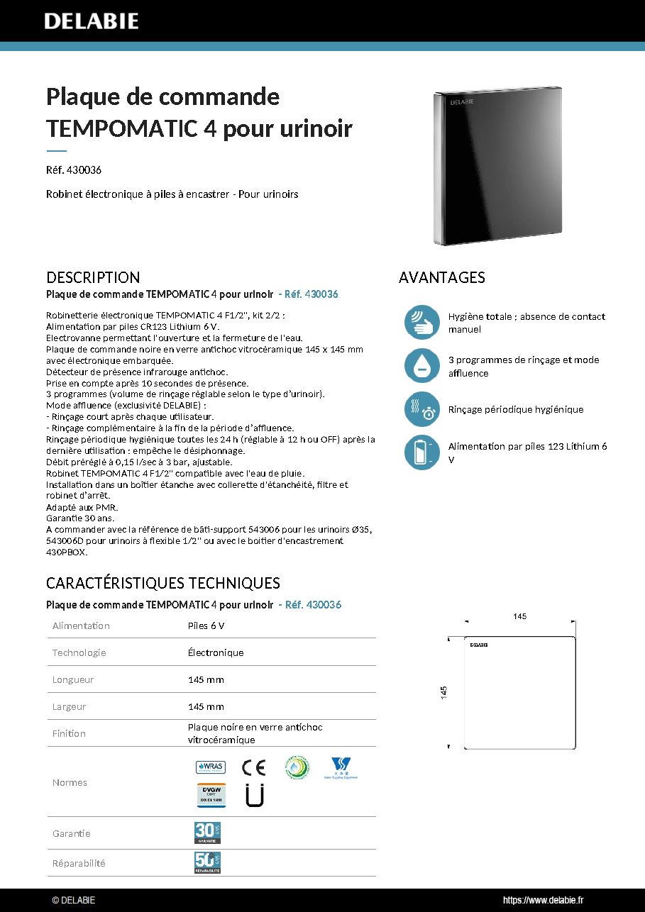Fiche technique fournisseur