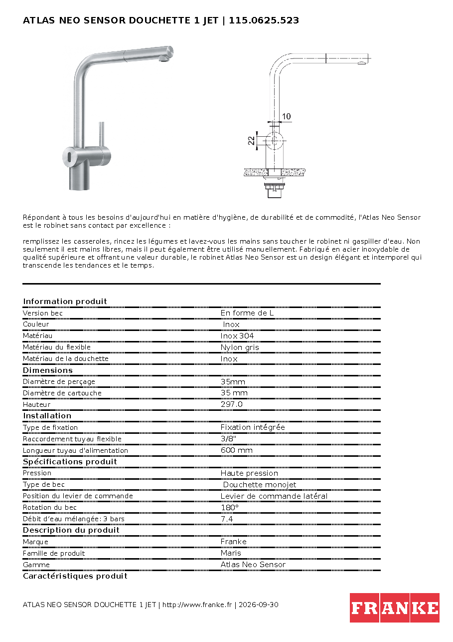 Fiche technique fournisseur