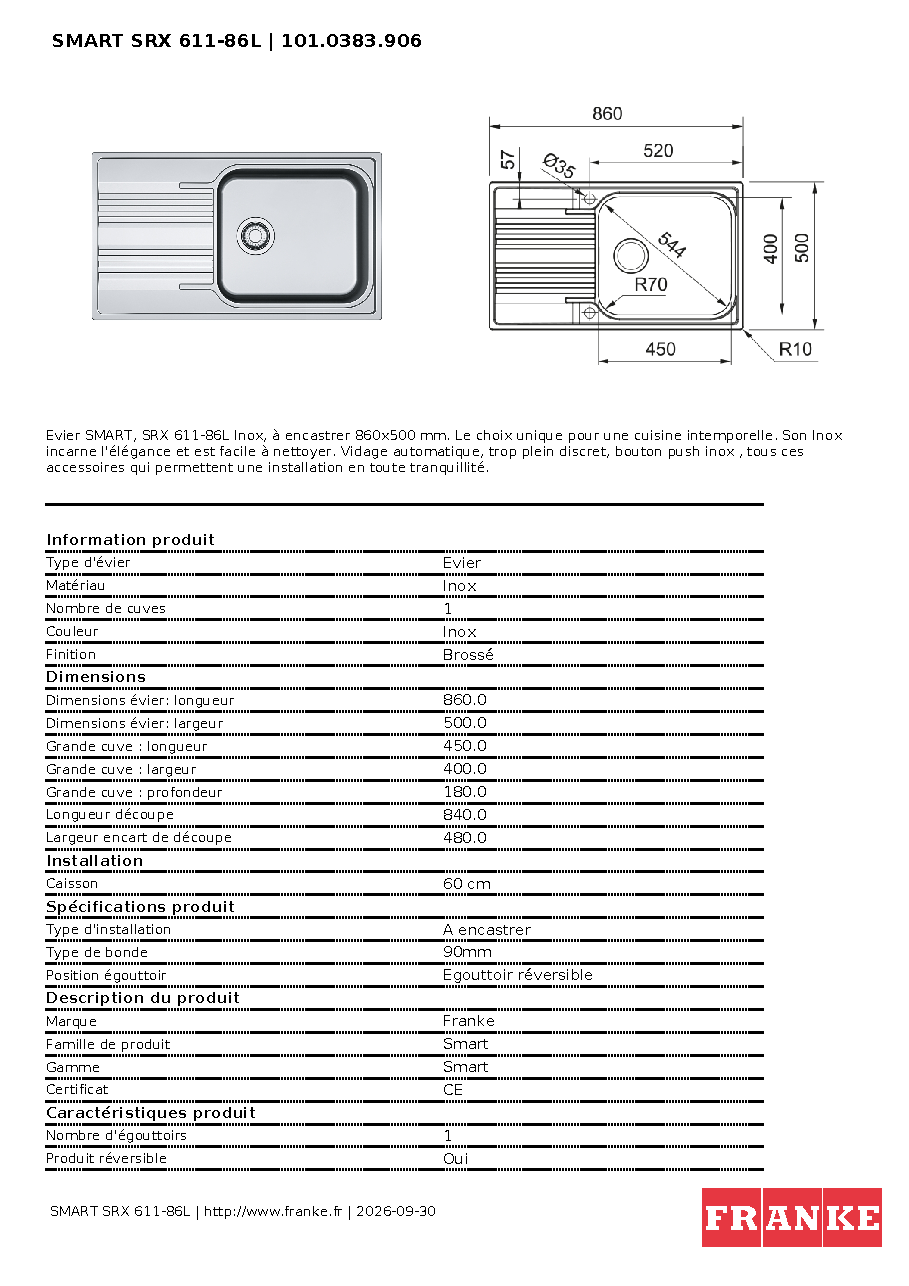 Fiche technique fournisseur