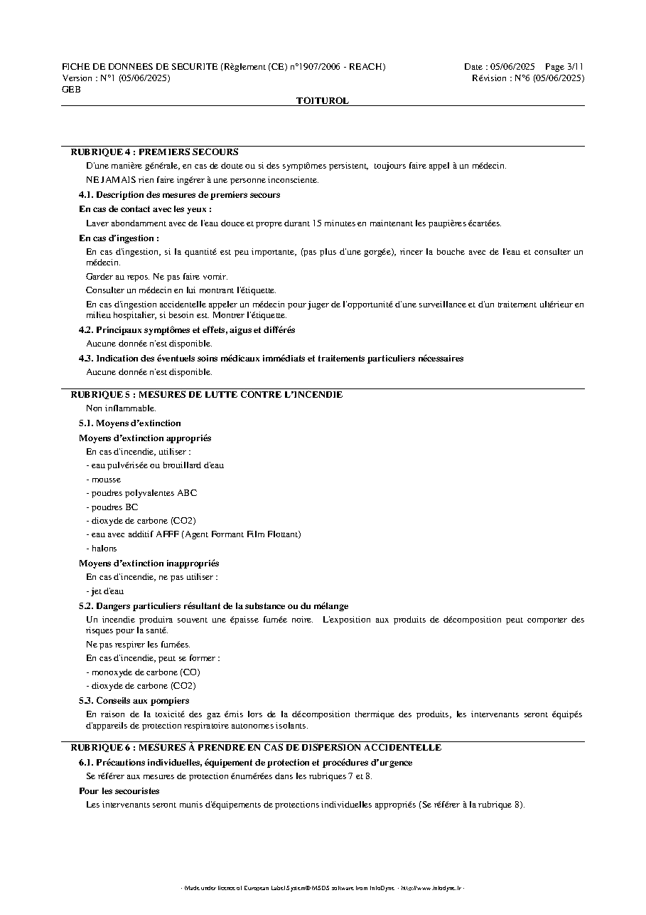 Fiche technique fournisseur