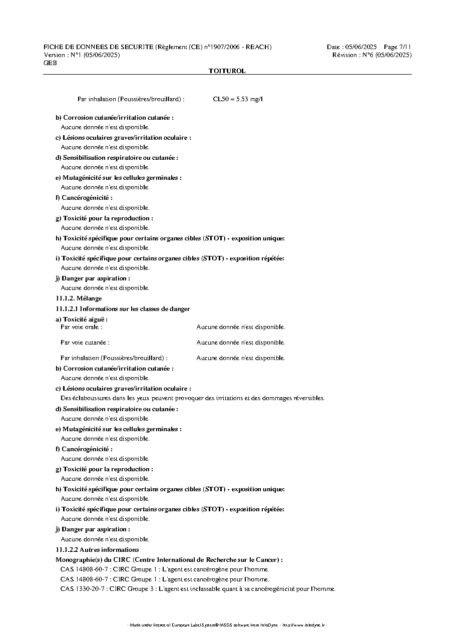 Fiche technique fournisseur