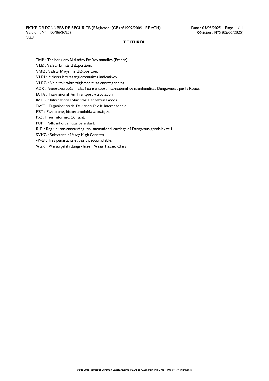 Fiche technique fournisseur