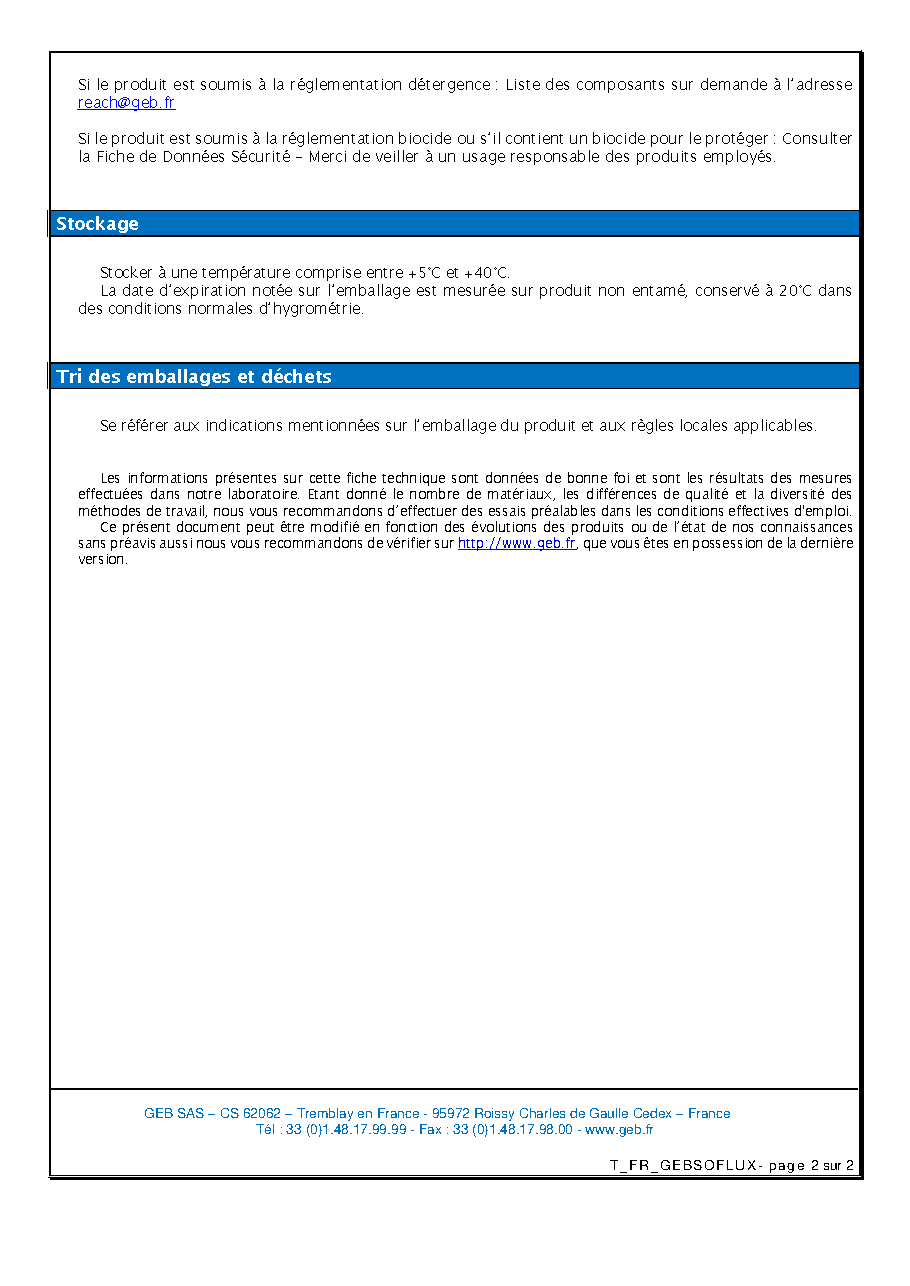 Fiche technique fournisseur