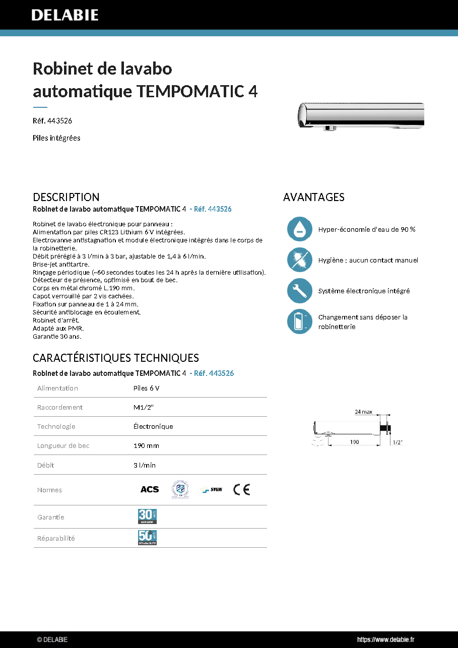 Fiche technique fournisseur