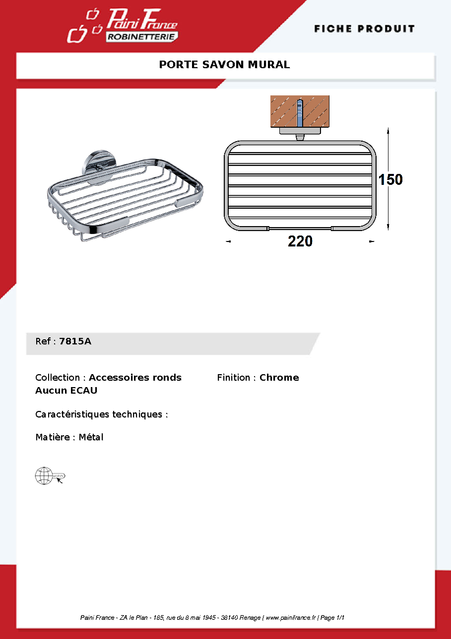 Fiche technique fournisseur
