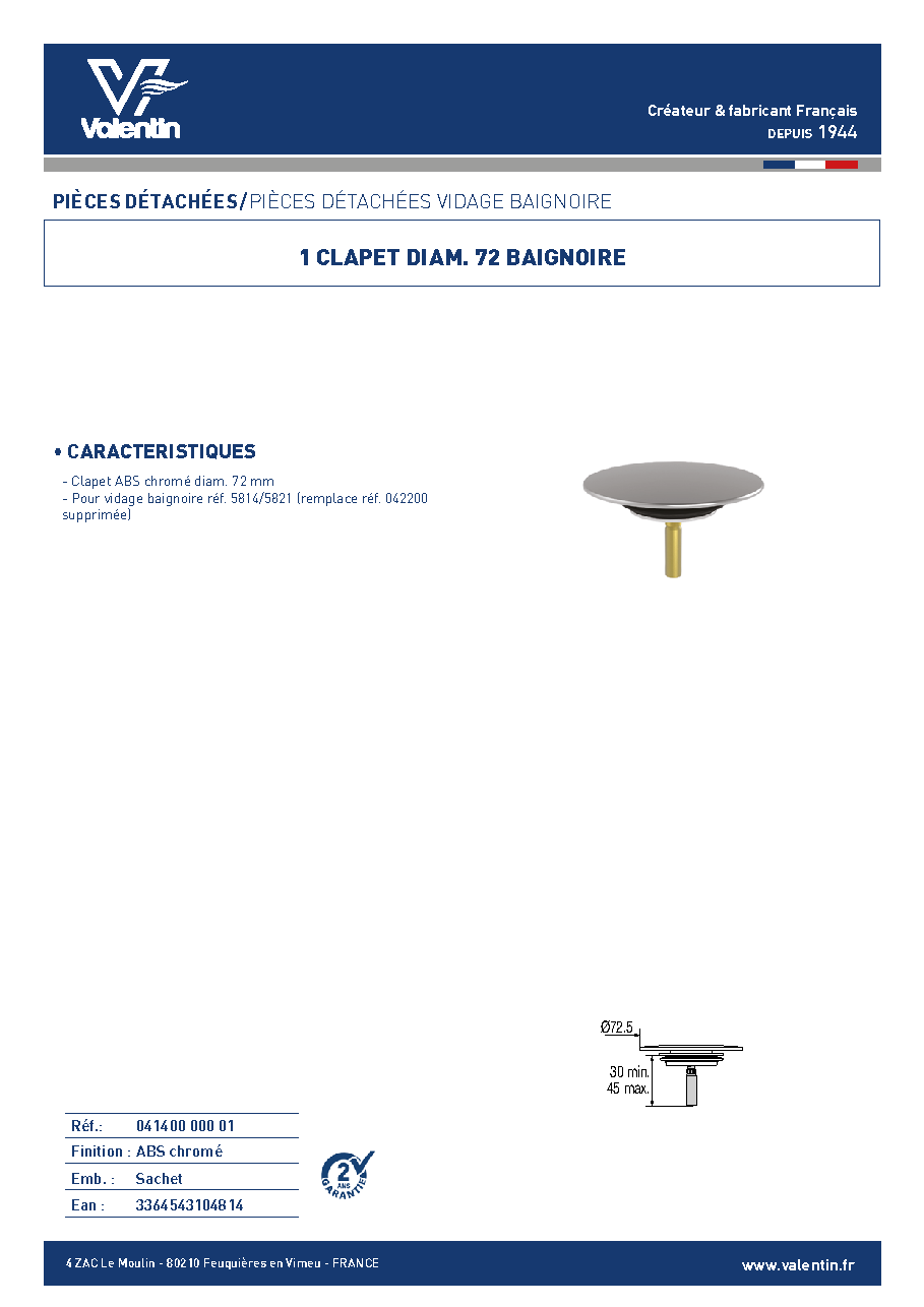 Fiche technique fournisseur