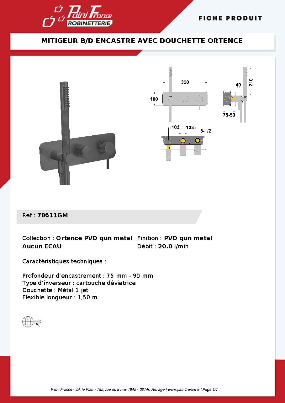 Fiche technique fournisseur