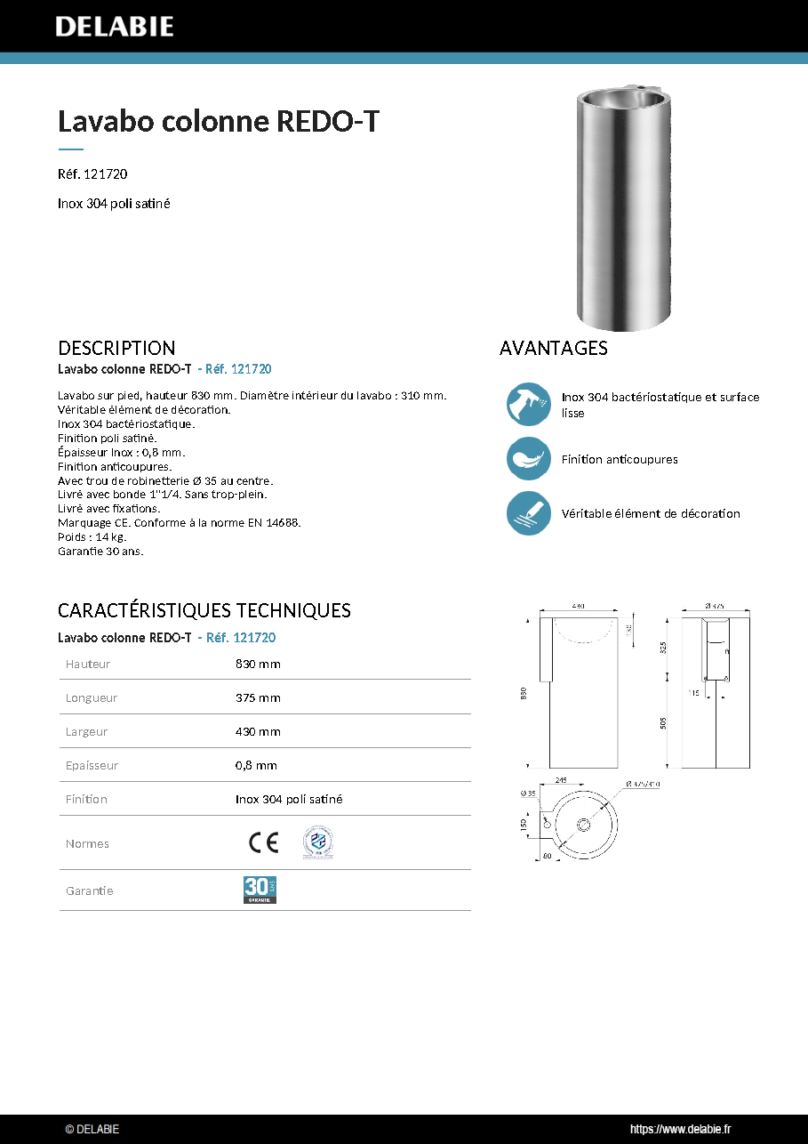 Fiche technique fournisseur