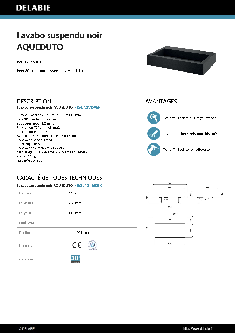 Fiche technique fournisseur
