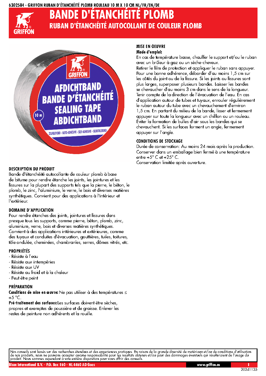 Fiche technique fournisseur