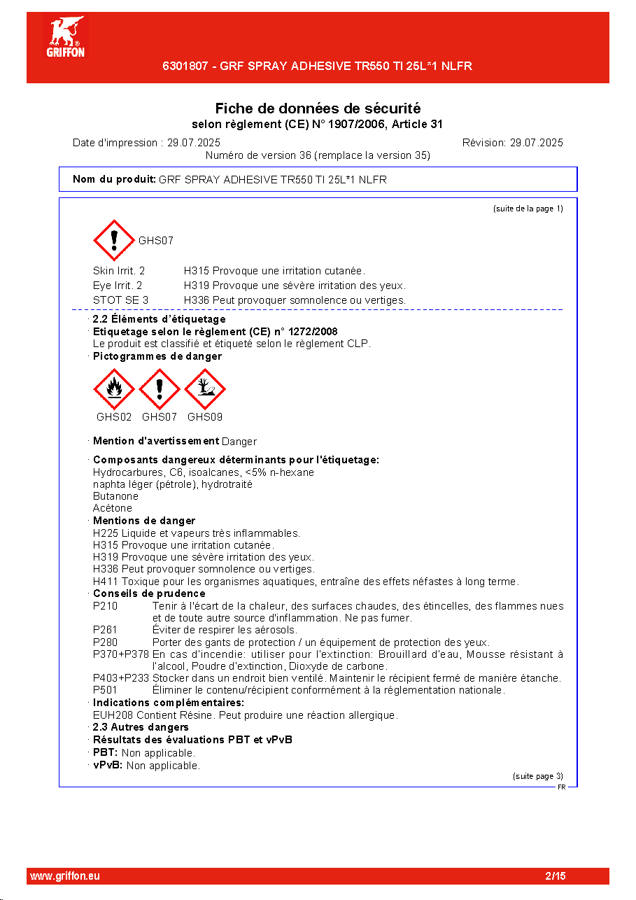 Fiche technique fournisseur