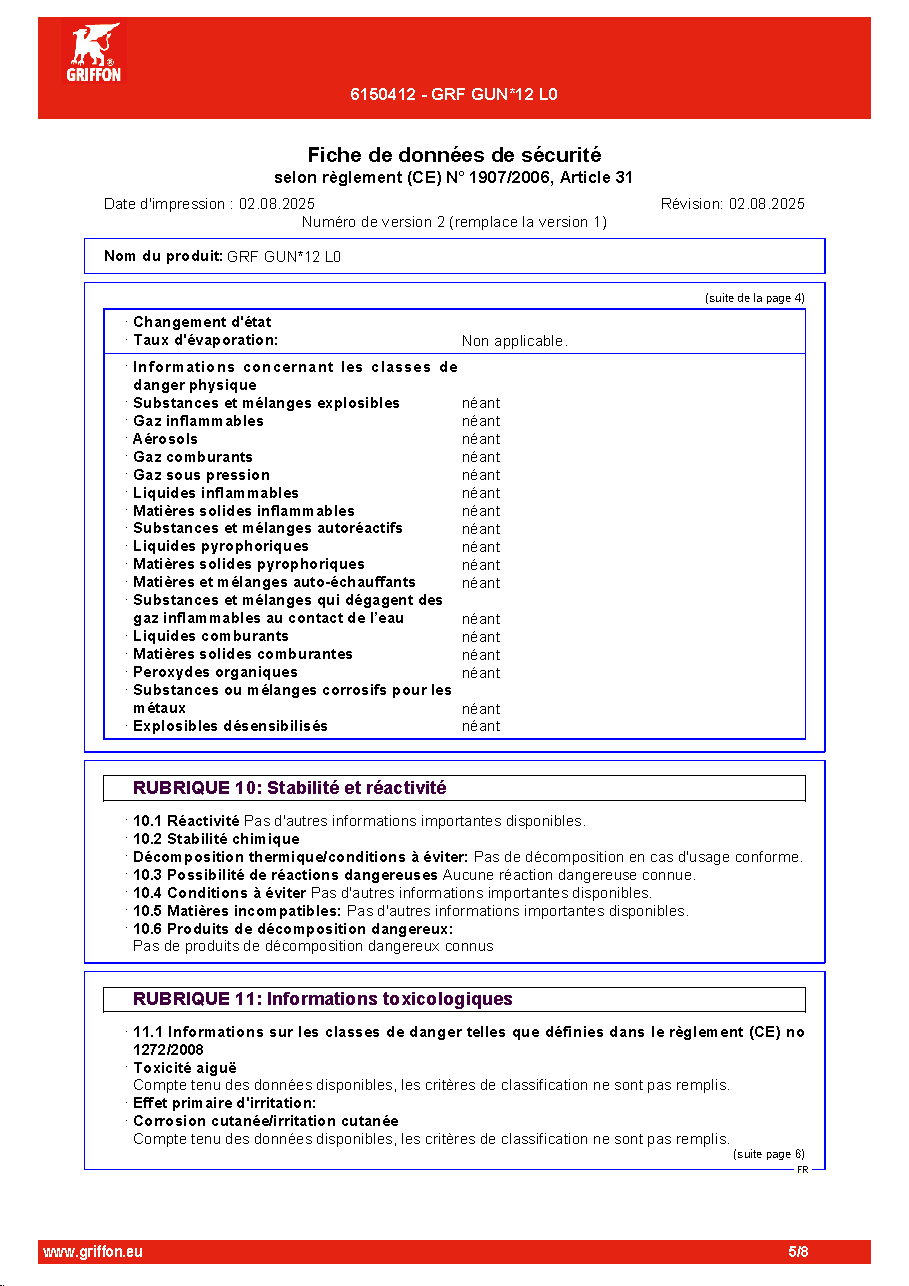 Fiche technique fournisseur