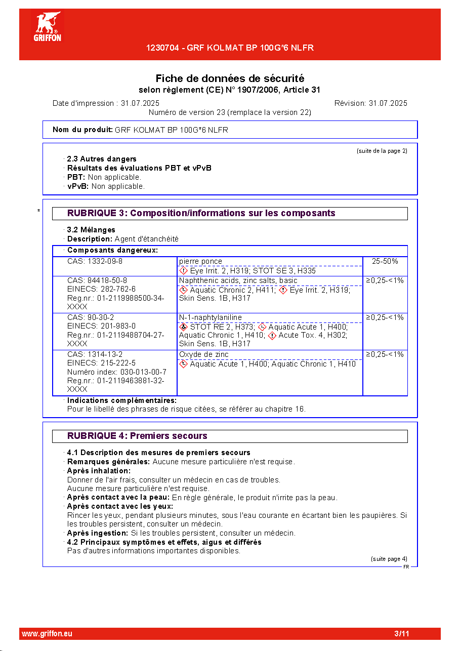 Fiche technique fournisseur
