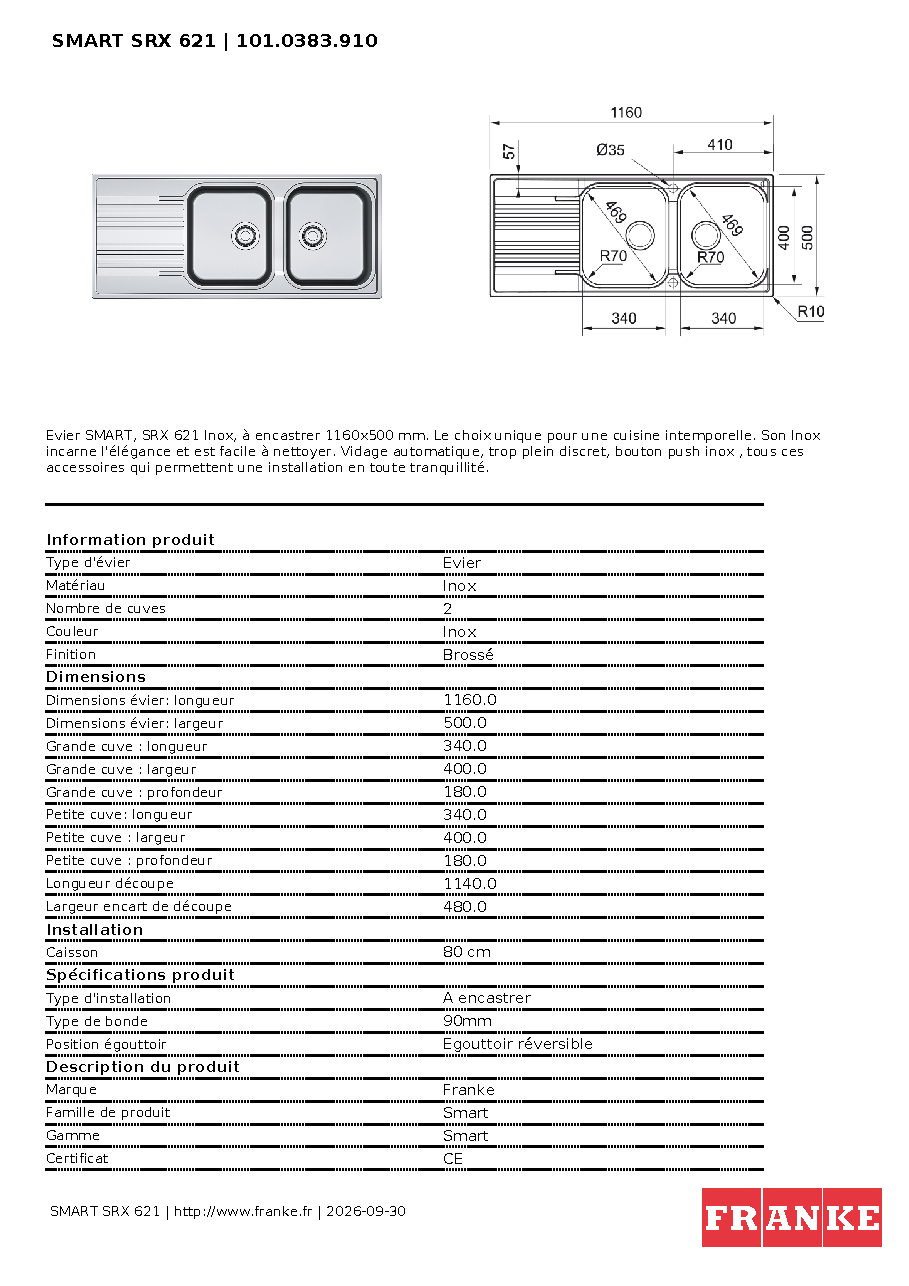 Fiche technique fournisseur