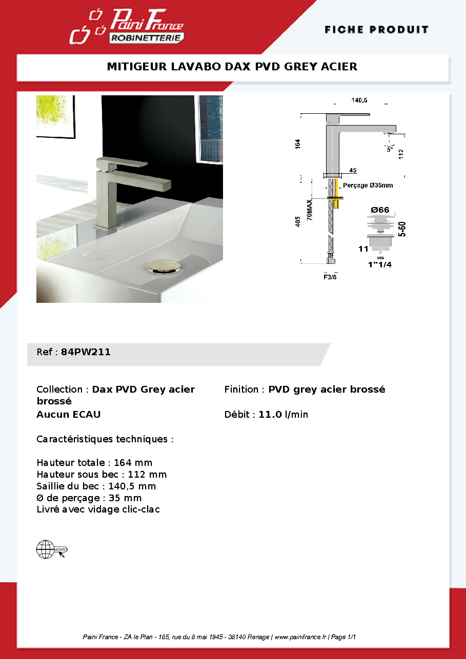 Fiche technique fournisseur