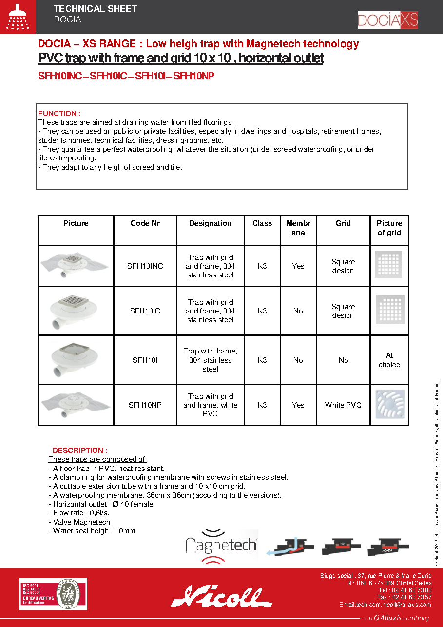 Fiche technique fournisseur