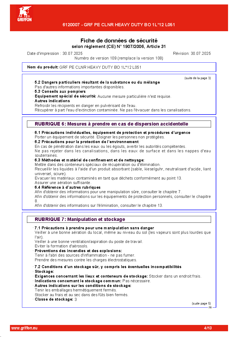 Fiche technique fournisseur